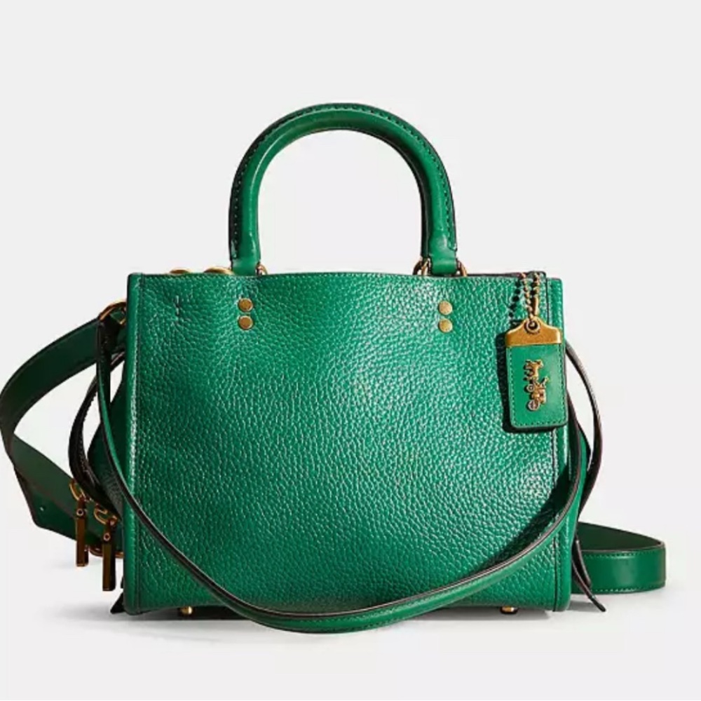 NWT COACH ROGUE 25 Green Pebbled Leather